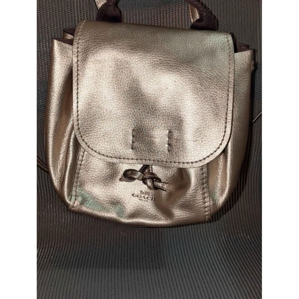 Coach‎ Derby Mini Backpack Metallic Gold Pebbled Leather F16605